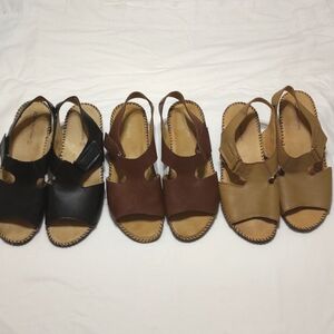 Leather Naturalizer sandals(black-tan) Auditions-brown all 9 1/2 size